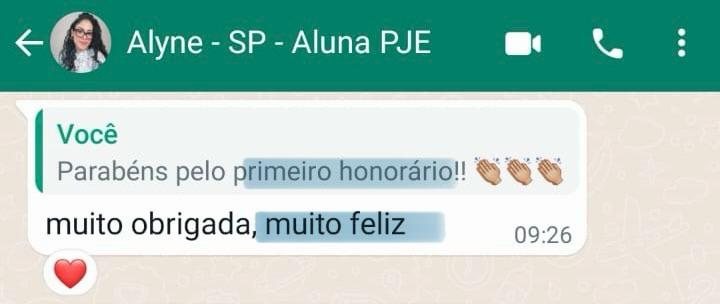Alyne: primeiro honorário