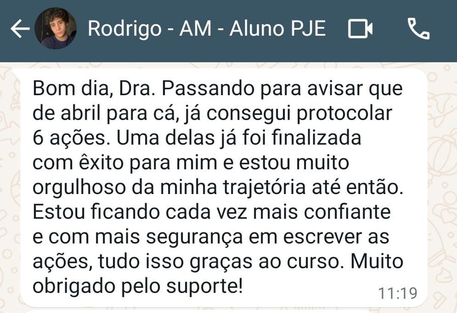 Depoimento de aluno PJE Autonomia