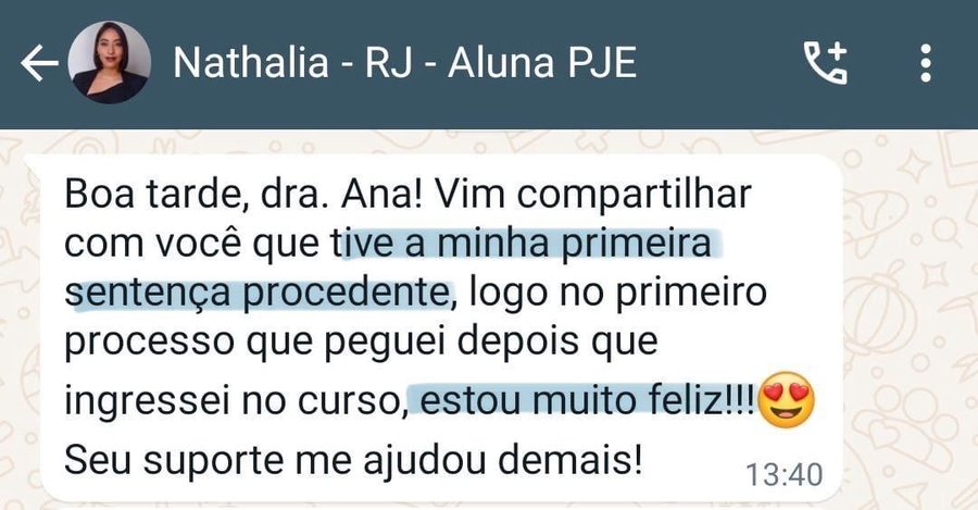 Depoimento de aluno PJE Autonomia